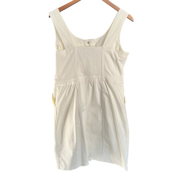 J Crew Womens White Denim Dress Sleeveless Snaps Cotton Size 8 Preppy 90s - Picture 5 of 9